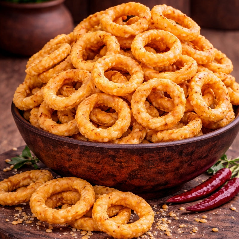 Chakodi (Andhra Style Homemade Snack Rings)