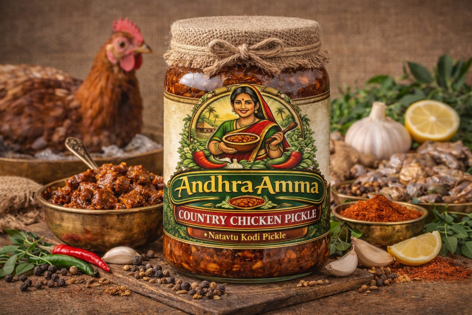 Country Chicken Pickle (Natukodi) – Andhra Style