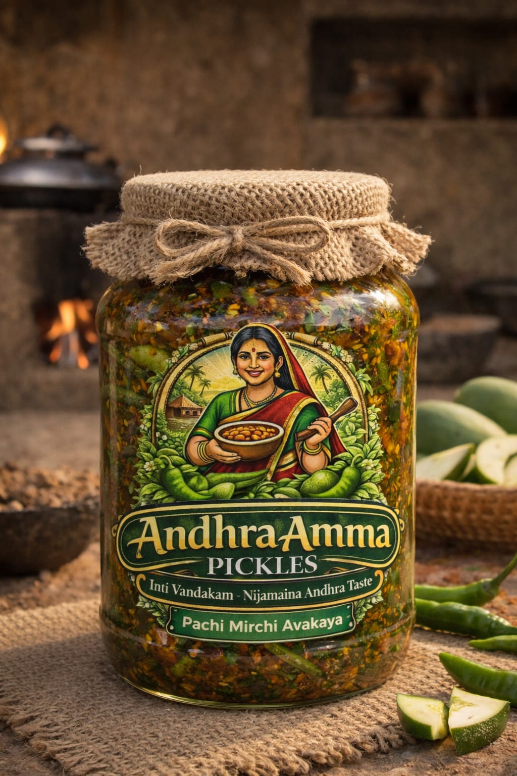 Pachi Mirchi Avakaya (Andhra Style)