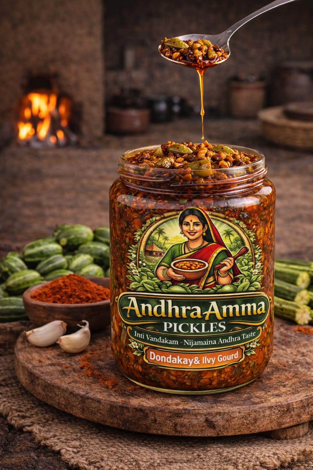 Dondakaya Pickle (Ivy Gourd – Andhra Style)