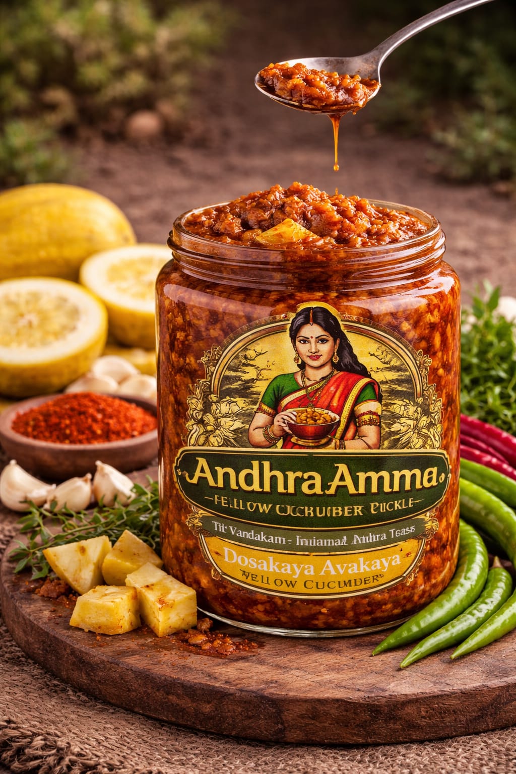 Dosakaya Avakaya Pickle (Yellow Cucumber – Andhra Style)