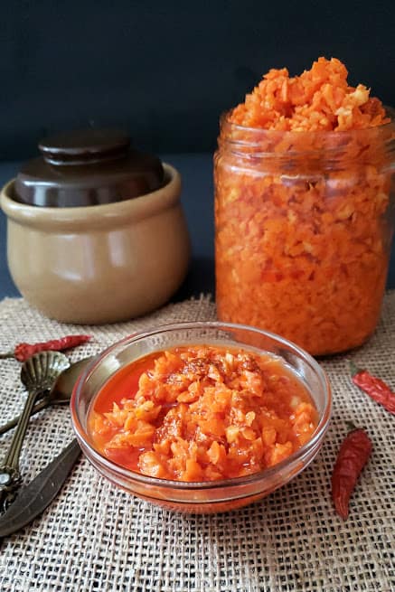 Carrot Pickle (Andhra Style Homemade)